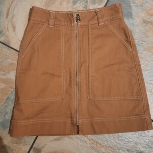 SPARTINA 449 Camel Neutral‎ Denim Canvas A-Line Skirt - Size 0